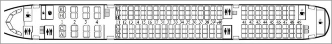 Схема салона Боинг 757-200