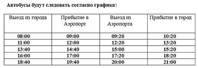 Расписание автобусов